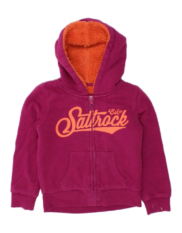 Short Design SALTROCK Girls Graphic Zip Hoodie Sweater 4-5 Years Pink