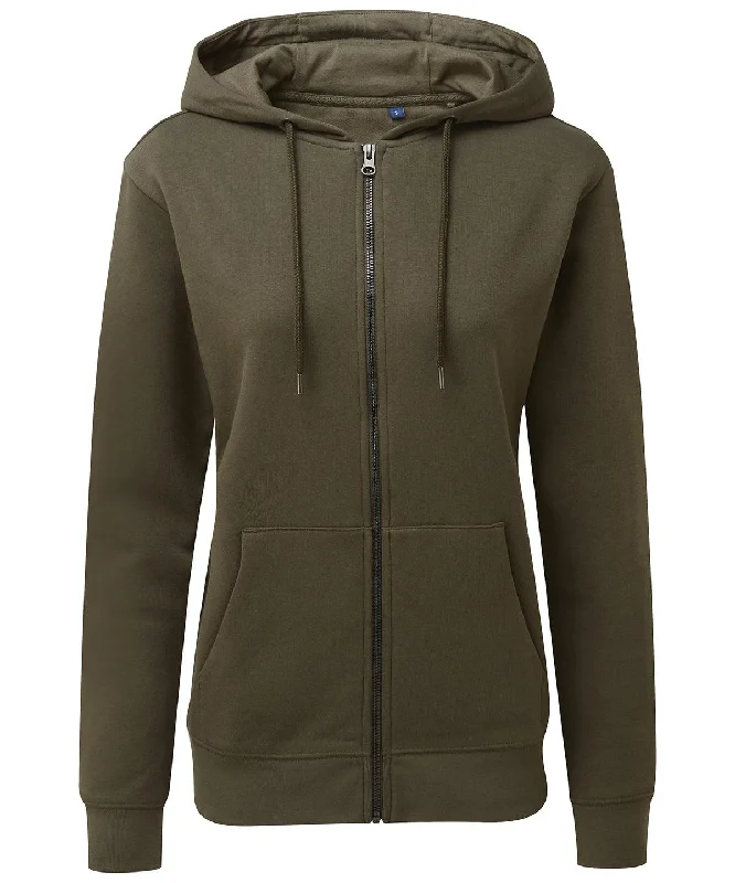 Classic Olive - Women's zip-through organic hoodie