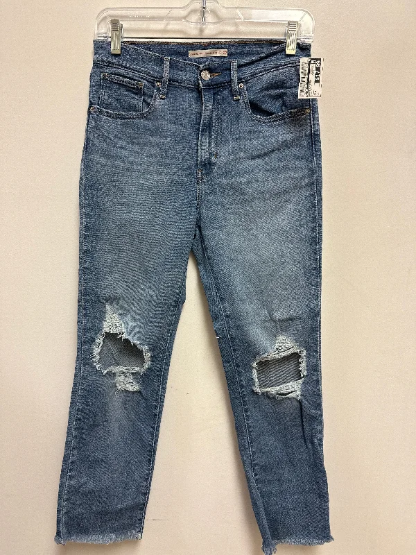 Diamond Series Jeans Cropped By Levis In Blue Denim, Size: 4
