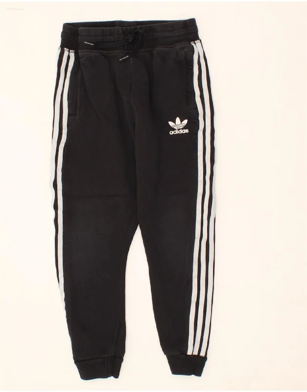 High-end Wear ADIDAS Boys Tracksuit Trousers Joggers 9-10 Years Black Cotton