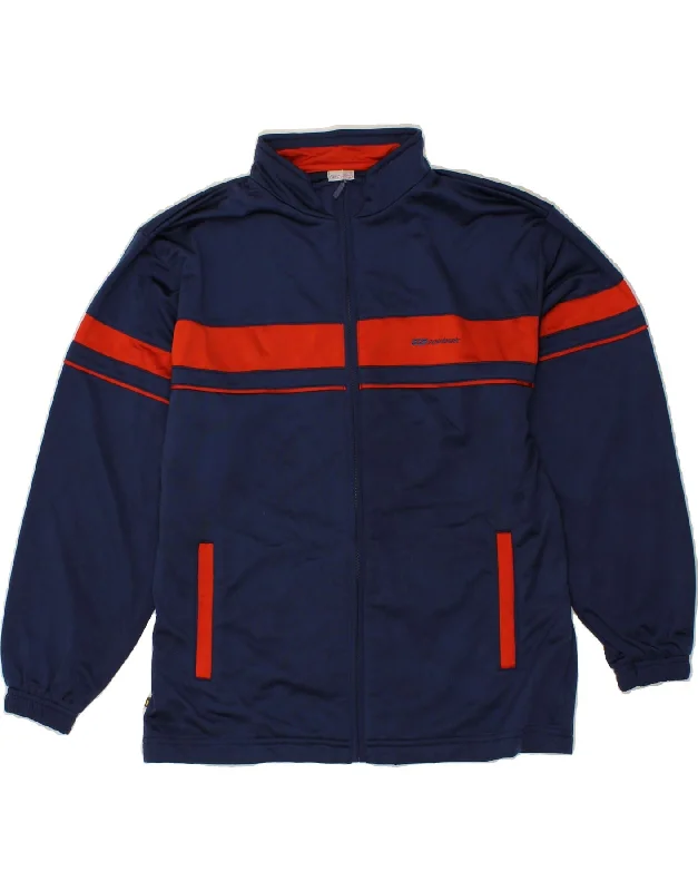Daily Comfort REEBOK Boys Tracksuit Top Jacket 13-14 Years XL Navy Blue Colourblock