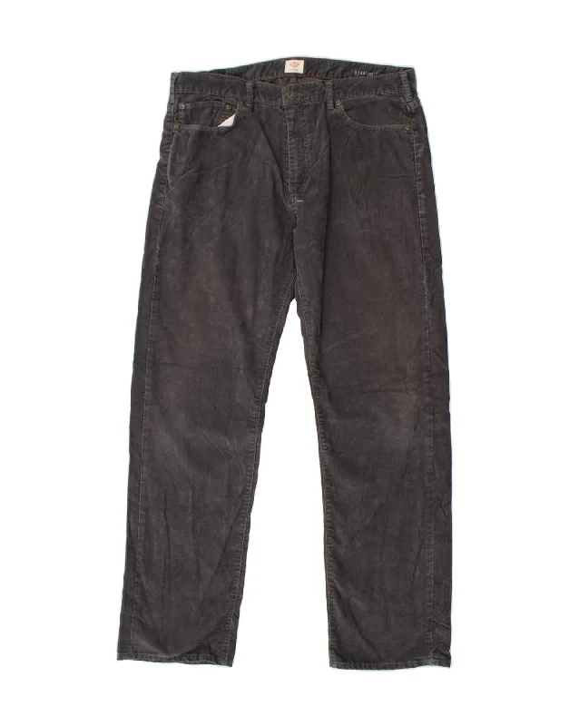 High-end Fashion DOCKERS Mens Straight Corduroy Trousers W36 L32 Grey Cotton