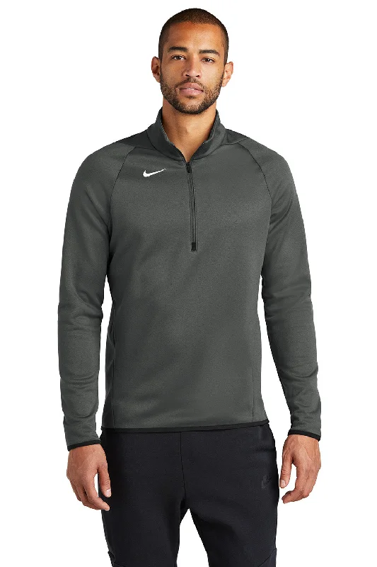 Ethnic Style Nike Mens Therma-Fit Moisture Wicking Fleece 1/4 Zip Sweatshirt - Team Anthracite Grey - NEW