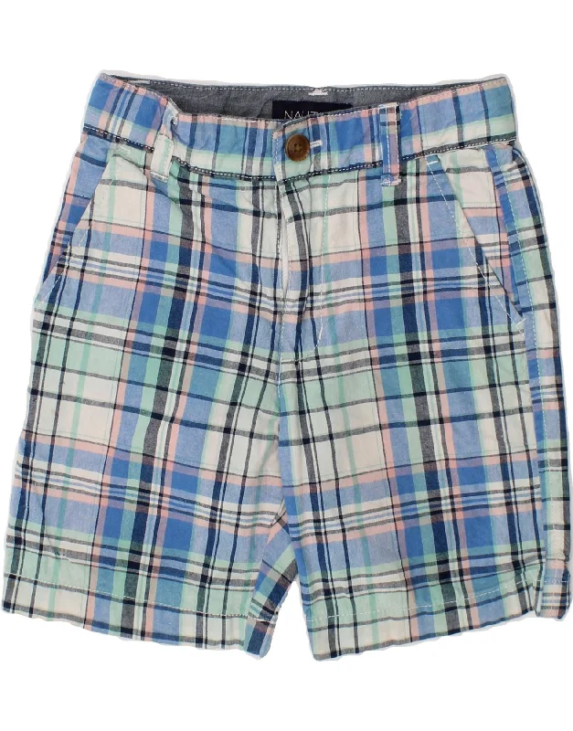 Fashion Expert NAUTICA Boys Chino Shorts 3-4 Years W20  Blue Check Cotton