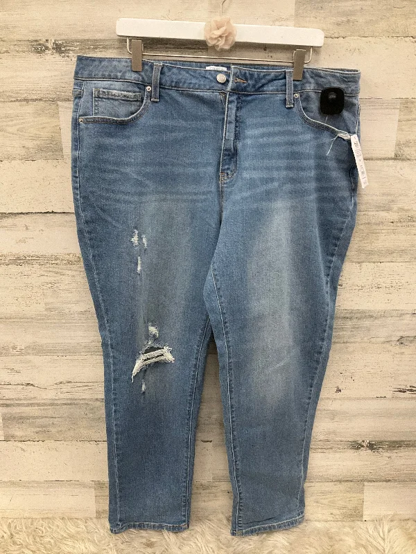 High-end Design Jeans Straight By Time And Tru In Blue, Size: 18