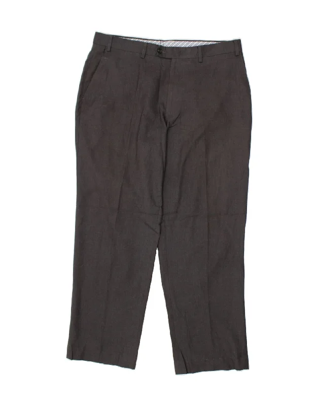 Dressing Tips IZOD Mens Straight Chino Trousers W36 L30 Grey Polyester