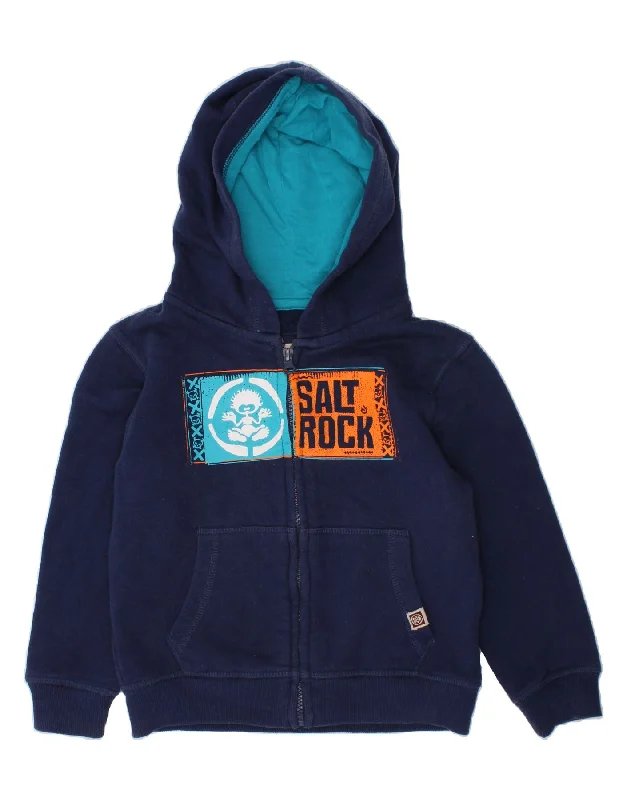 Sweet Style SALTROCK Boys Graphic Zip Hoodie Sweater 3-4 Years Navy Blue Cotton