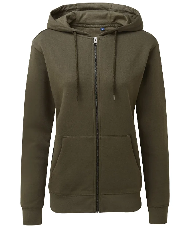 Fresh And Simple Olive - Women's zip-through organic hoodie