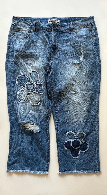 Sporty Elegance Jeans Cropped By Cato In Blue, Size: 14