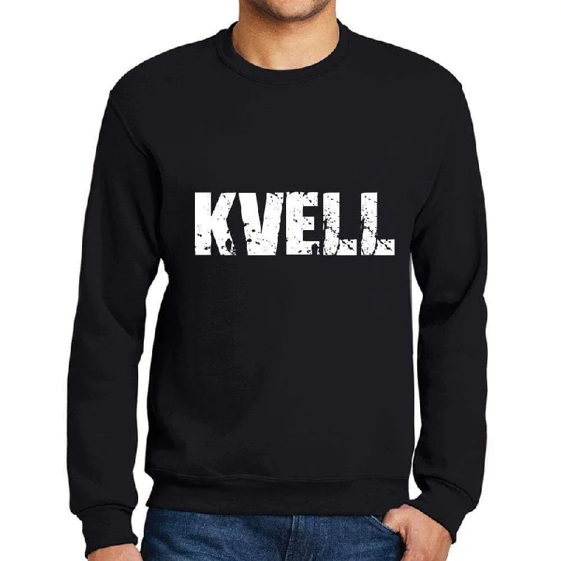 Dessert Matching Men's Printed Graphic Sweatshirt Popular Words KVELL Deep Black
