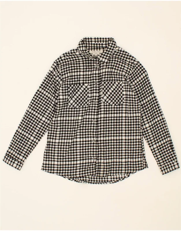 Personalized Design PIAZZA ITALIA Girls Flannel Shirt 11-12 Years Grey Check Cotton