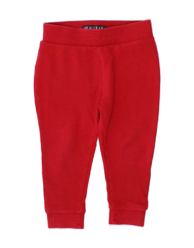 Bright Colors GUESS Baby Boys Joggers Tracksuit Trousers 12-18 Months Red Cotton