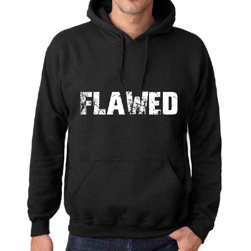 Unique Design Men's Women's Unisex Printed Graphic Cotton Hoodie Soft Heavyweight Hooded Sweatshirt Pullover Popular Words FLAWED Deep Black Unique Design Men's Women's Unisex Printed Graphic Cotton Hoodie Soft Heavyweight Hooded Sweatshirt Pullover Popular Words FLAWED Deep Black