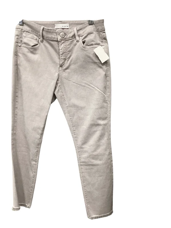 Comfortable And Simple Jeans Straight By Loft In Grey Denim, Size: 2
