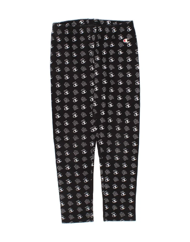 Cozy Chic Trends CHAMPION Girls Graphic Leggings 7-8 Years Small Navy Blue