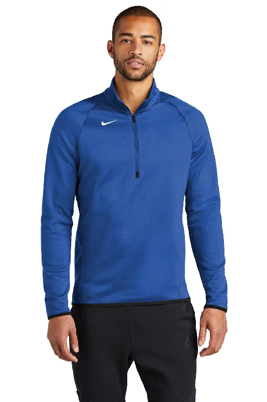 New Products Nike Mens Therma-Fit Moisture Wicking Fleece 1/4 Zip Sweatshirt - Team Royal Blue - NEW New Products Nike Mens Therma-Fit Moisture Wicking Fleece 1/4 Zip Sweatshirt - Team Royal Blue - NEW
