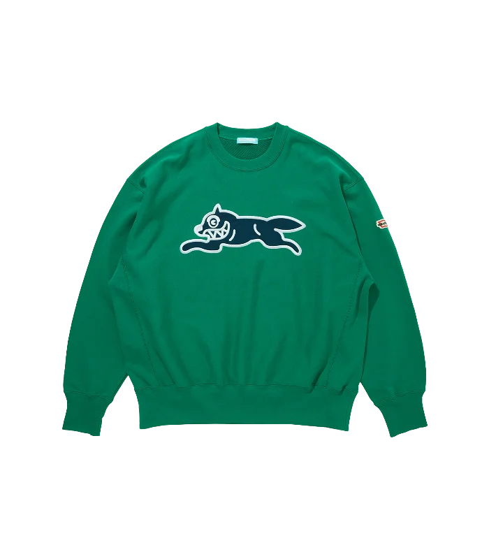 Elegant Temperament APPLIQUE LOGO 'IC' SWEATSHIRT - GREEN