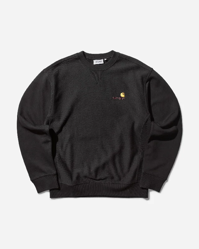 Elegant Tailoring Men's American Script Crewneck Sweatshirt Black