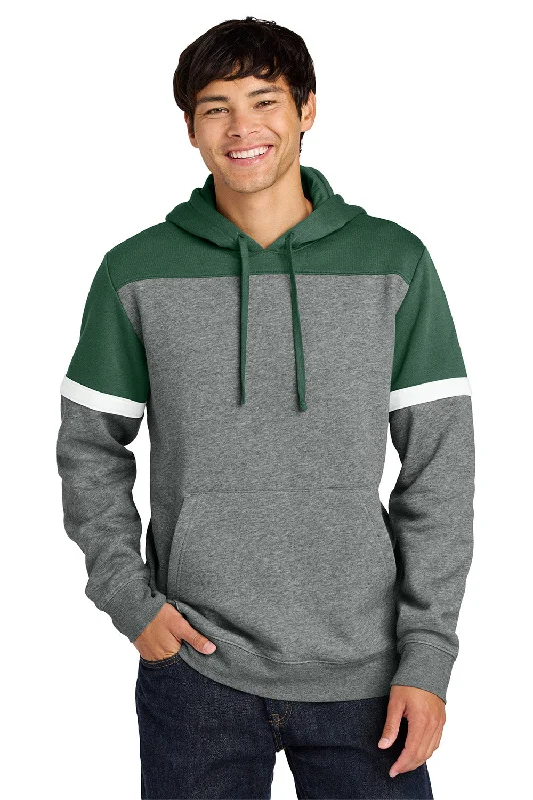Free And Comfortable Sport-Tek Mens Drive Fleece Colorblock Hooded Sweatshirt Hoodie w/ Pouch Pocket - Forest Green/Heather Vintage Grey - NEW Free And Comfortable Sport-Tek Mens Drive Fleece Colorblock Hooded Sweatshirt Hoodie w/ Pouch Pocket - Forest Green/Heather Vintage Grey - NEW