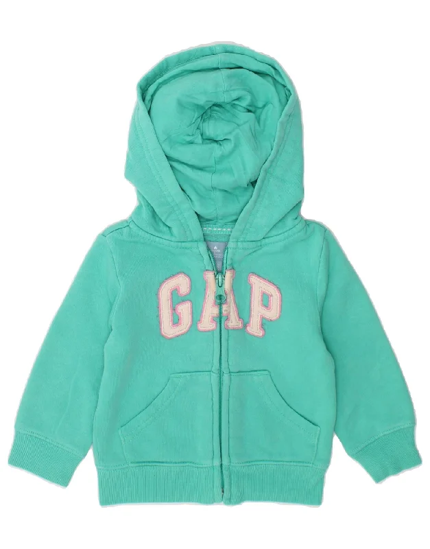 Comfy Dress GAP Baby Girls Graphic Zip Hoodie Sweater 6-9 Months Turquoise Cotton