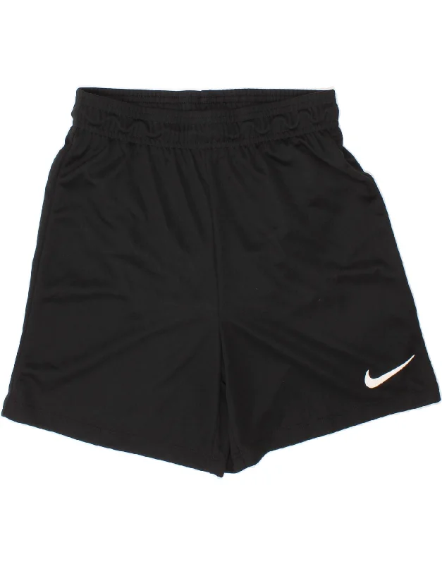 Retro Prints NIKE Boys Dri Fit Sport Shorts 10-11 Years  Medium Black Polyester