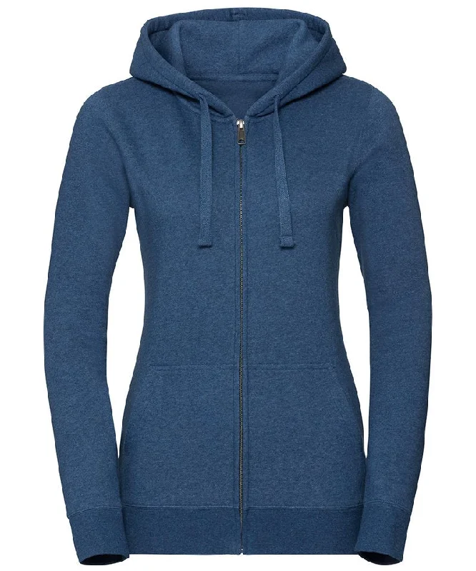French Style Ocean Melange - Women's authentic melange zipped hood sweatshirt