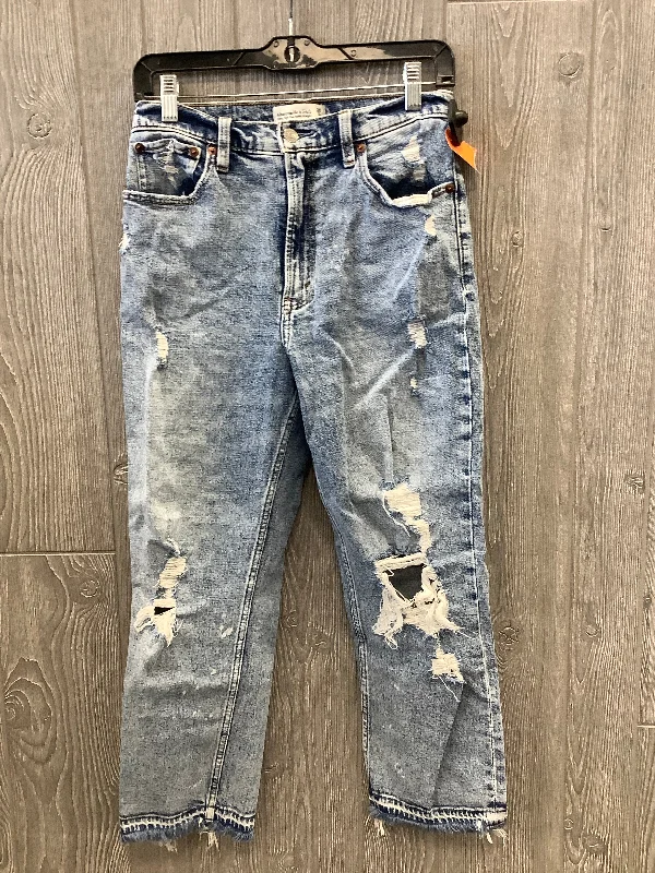 Advanced Customization Jeans Straight By Abercrombie And Fitch In Blue Denim, Size: 6