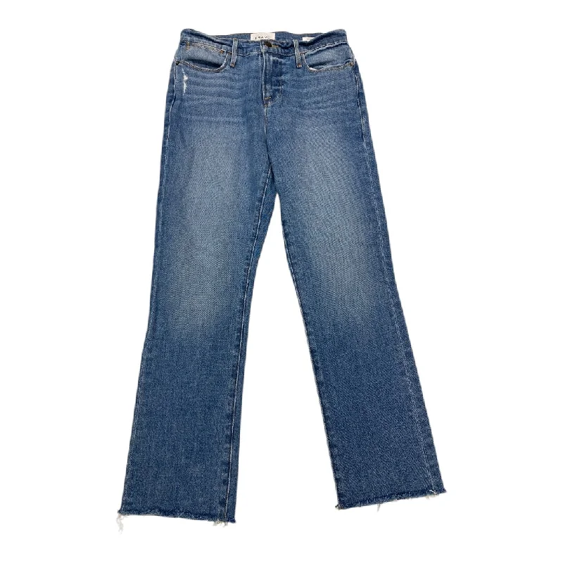 Luxury Temperament Jeans Straight By Frame In Blue, Size:2