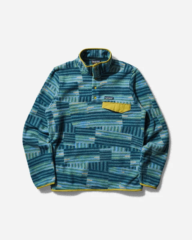 Warm Winter Series Men's Lightweight Synchilla Snap-T Fleece Pullover Quilty Fitz / Wetland Blue Warm Winter Series Men's Lightweight Synchilla Snap-T Fleece Pullover Quilty Fitz / Wetland Blue