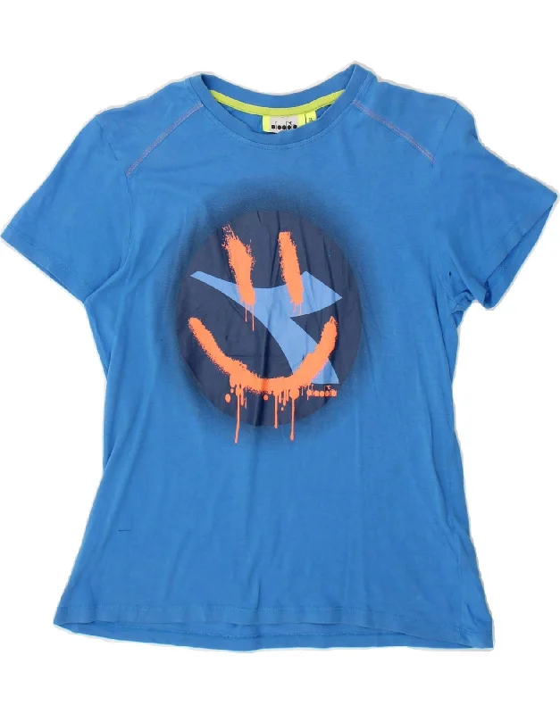 Versatile Comfort DIADORA Girls Graphic T-Shirt Top 11-12 Years XL Blue