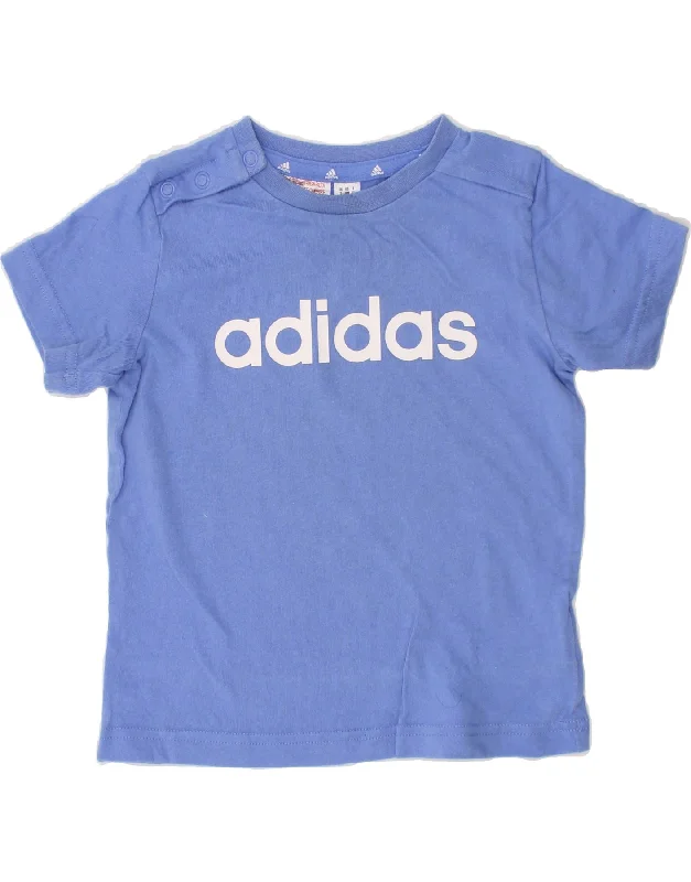 Double-sided Wear ADIDAS Baby Boys Graphic T-Shirt Top 12-18 Months Blue Cotton