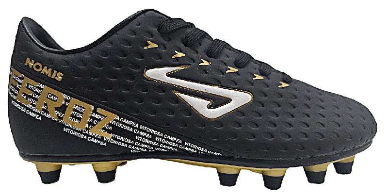 Trendy And Casual NOMIS KID'S FEROZ BLACK/GOLD FOOTBALL BOOTS
