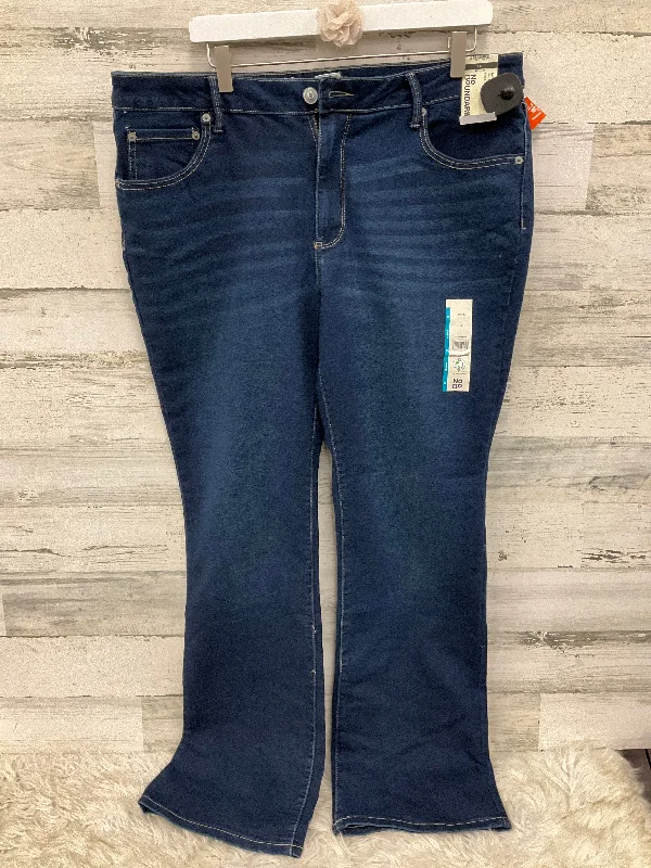 Celebrity Style Jeans Flared By No Boundaries In Blue, Size: 18