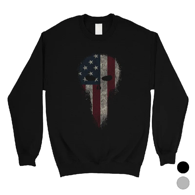 Elegant Comfort Vintage American Skull Unisex Crewneck Sweatshirt 4th Of July Shirt
