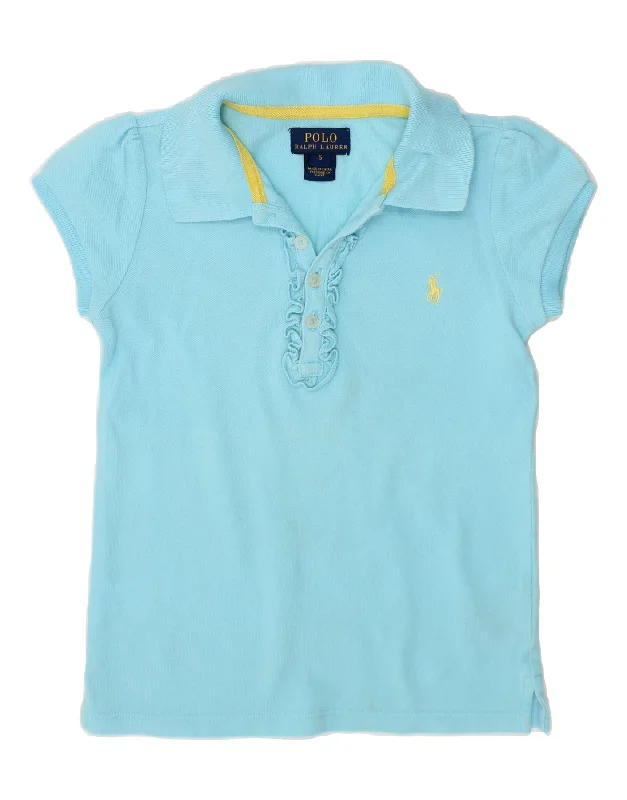 Casual Comfort POLO RALPH LAUREN Girls Polo Shirt 5-6 Years Blue Cotton