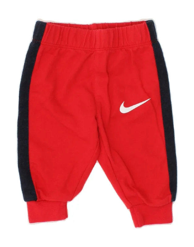 Body Design NIKE Baby Boys Joggers Tracksuit Trousers 0-3 Months  Red Colourblock