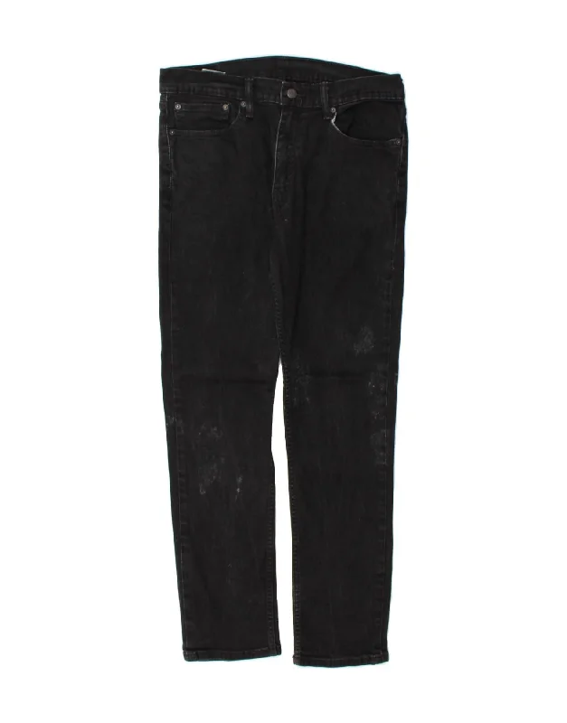 End Of The Year LEVI'S Mens 511 Slim Jeans W36 L32 Black Cotton
