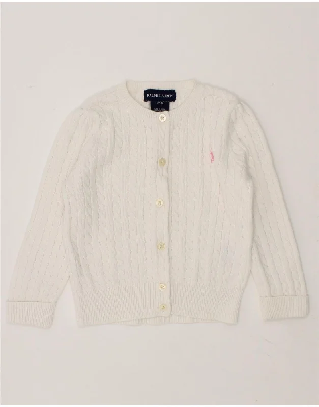 Fashion Must-have RALPH LAUREN Baby Girls Cardigan Sweater 18-24 Months White Cotton