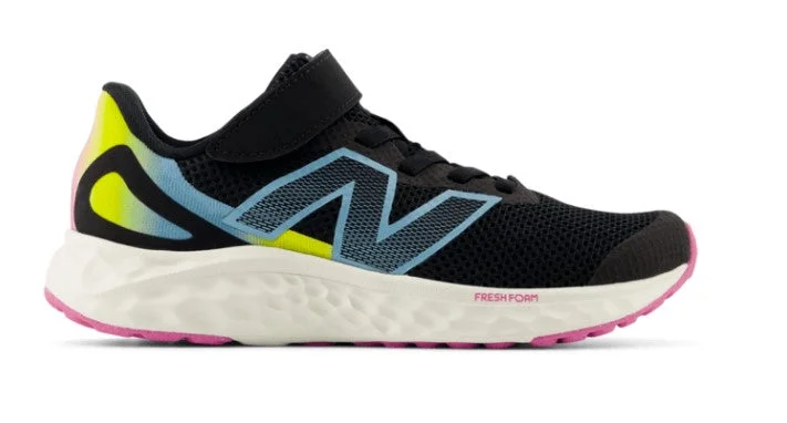 Fashionable Items NEW BALANCE KID'S ARISHI HOOK N'LOOP BLACK RUNNING SHOES