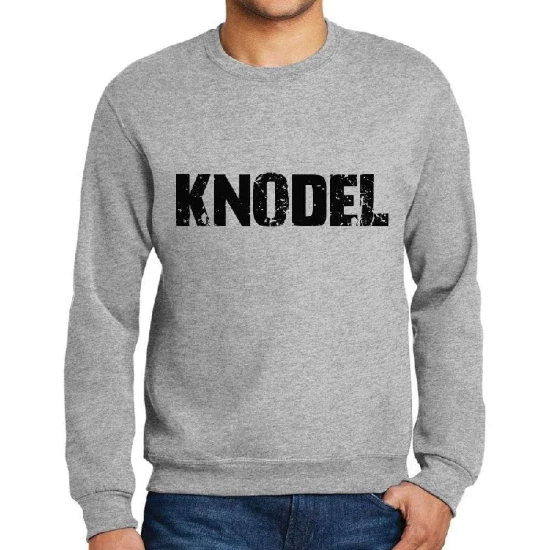 Versatile Wear Men's Printed Graphic Sweatshirt Popular Words KNODEL Grey Marl