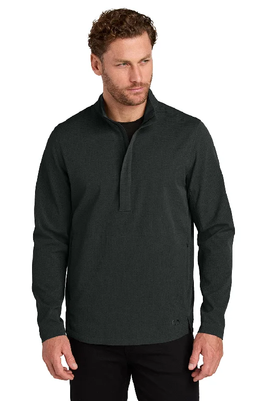 Single-shoulder Neck Design Ogio Mens Aspect Moisture Wicking 1/4 Zip Sweatshirt w/ Pouch Pocket - Blacktop - NEW Single-shoulder Neck Design Ogio Mens Aspect Moisture Wicking 1/4 Zip Sweatshirt w/ Pouch Pocket - Blacktop - NEW