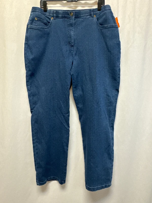 Soft Knitwear Jeans Straight By Allison Daley In Blue Denim, Size: 16