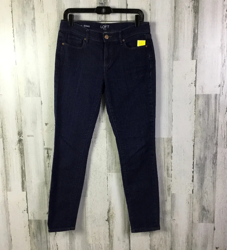 Sporty Comfort Jeans Skinny By Loft In Blue Denim, Size: 6