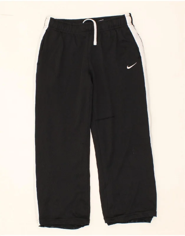 Stunning Fashion NIKE Boys Tracksuit Trousers 10-11 Years Medium  Black Colourblock