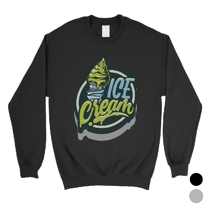 Casual Chic Looks Green Ice Cream Unisex Crewneck Sweatshirt Cute Vintage Design Gift Casual Chic Looks Green Ice Cream Unisex Crewneck Sweatshirt Cute Vintage Design Gift