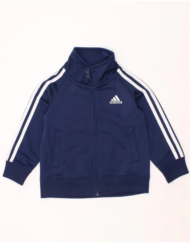 Celebrity Style ADIDAS Baby Boys Graphic Tracksuit Top Jacket 12-18 Months Navy Blue