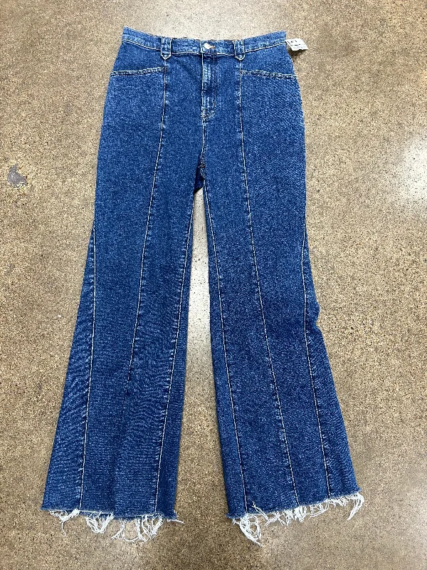 Relaxed Tops Jeans Wide Leg By Madewell In Blue Denim, Size: 8