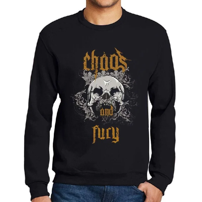 Fashion Must-have Ultrabasic - Homme Imprimé Graphique Sweat-Shirt Chaos and Fury Noir Profond Fashion Must-have Ultrabasic - Homme Imprimé Graphique Sweat-Shirt Chaos and Fury Noir Profond