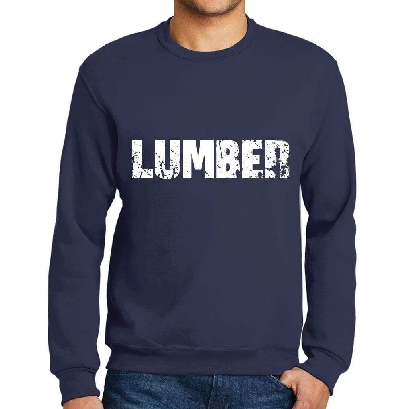 High Street Fashion Men's Printed Graphic Sweatshirt Popular Words LUMBER French Navy High Street Fashion Men's Printed Graphic Sweatshirt Popular Words LUMBER French Navy