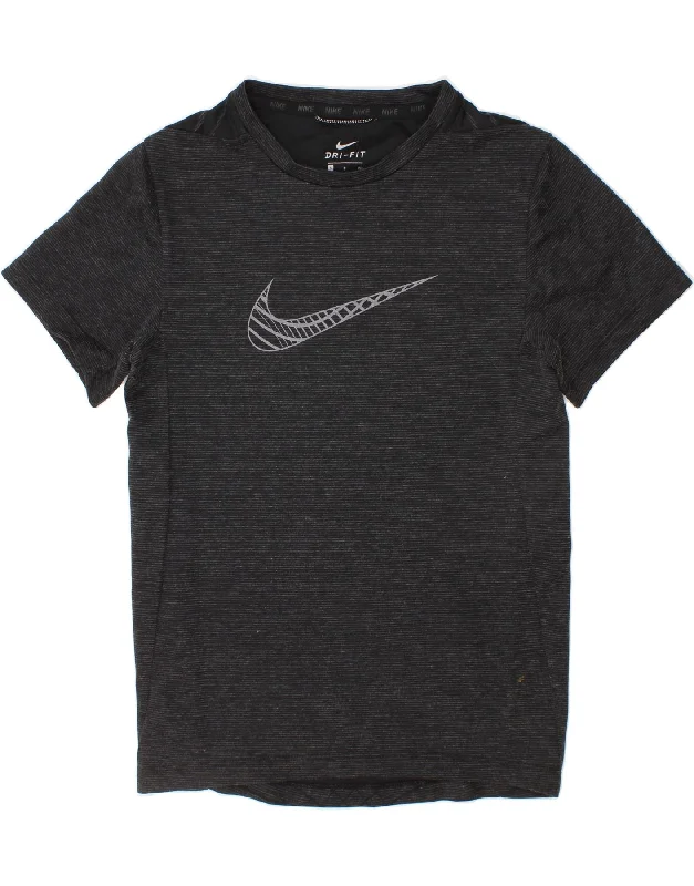 Casual Choice NIKE Boys Dri Fit Graphic T-Shirt Top 8-9 Years Small Grey Pinstripe